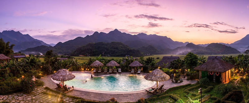 Sunset at Mai Chau Ecolodge Sunset at Mai Chau Ecolodge