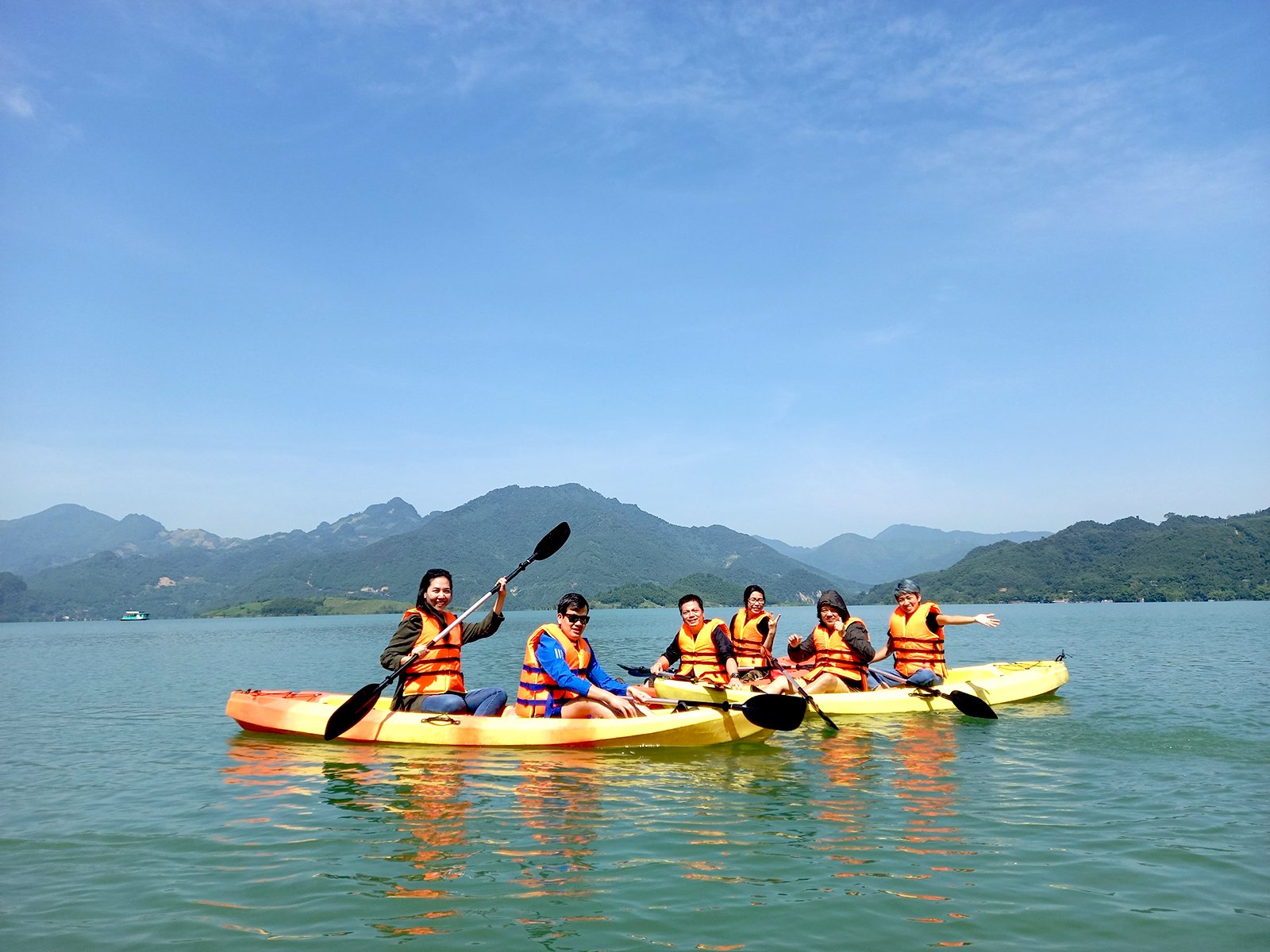 Kayaking on the lake Kayaking on the lake