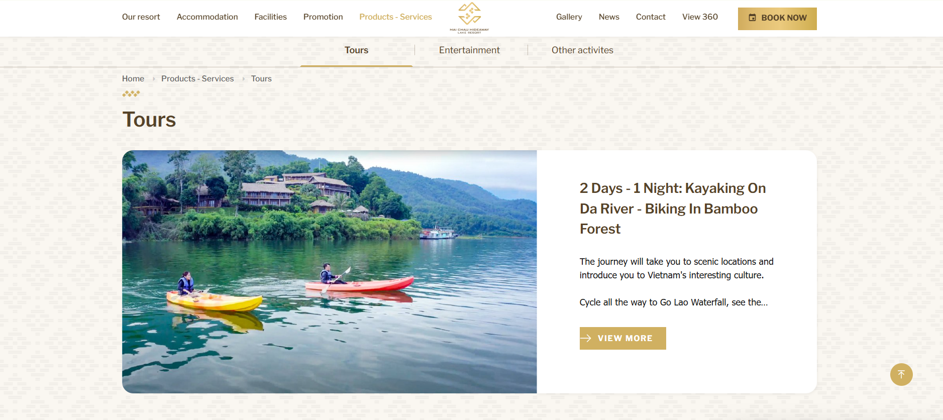 How to book a Mai Chau kayak tour at Mai Chau Hideaway Lake Resort