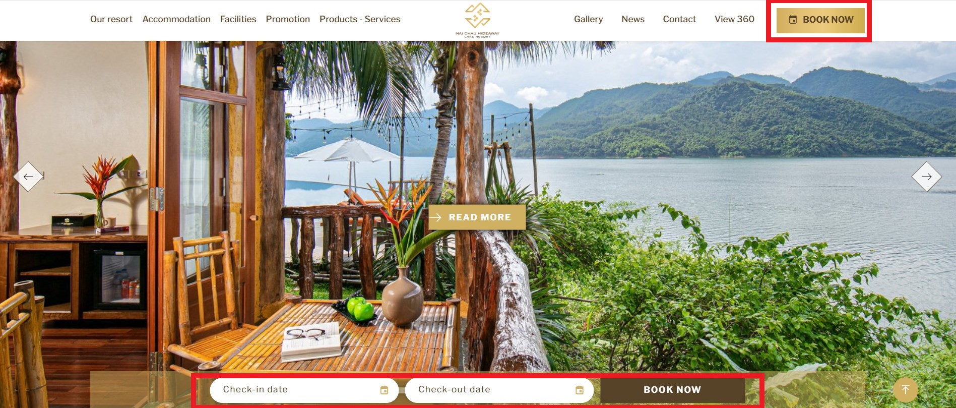 Mai Chau Hideaway Lake Resort homepage