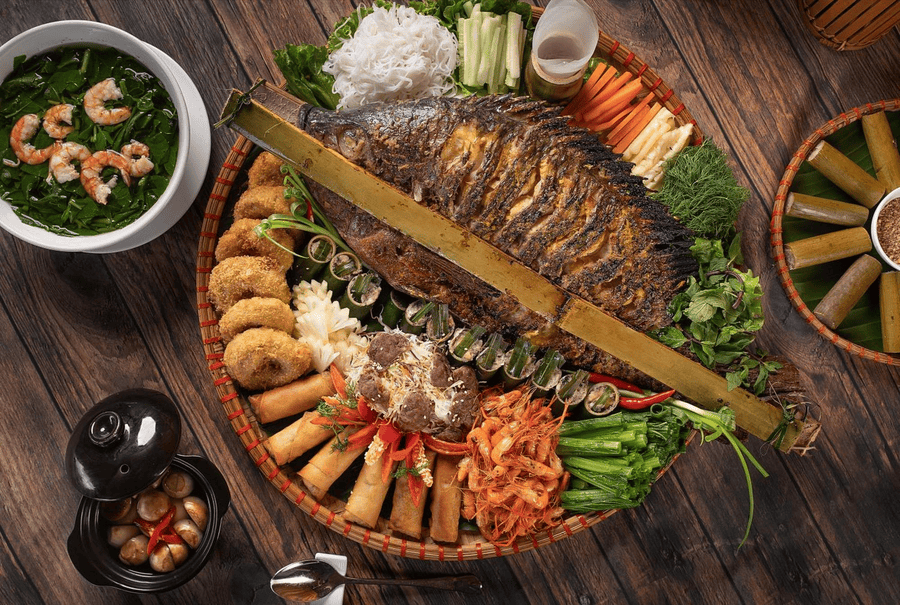 Nhà hàng Bamboo của Mai Châu Hideaway Lake Resort chắc chắn sẽ mang đến cho bạn những món ăn tươi ngon từ nông sản Mai Châu